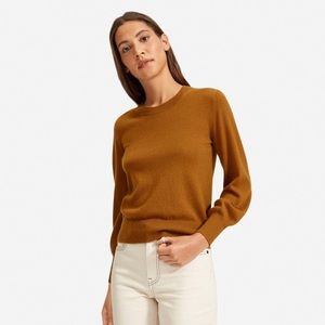 Everlane Cashmere Lantern Sleeve Sweater in Brass